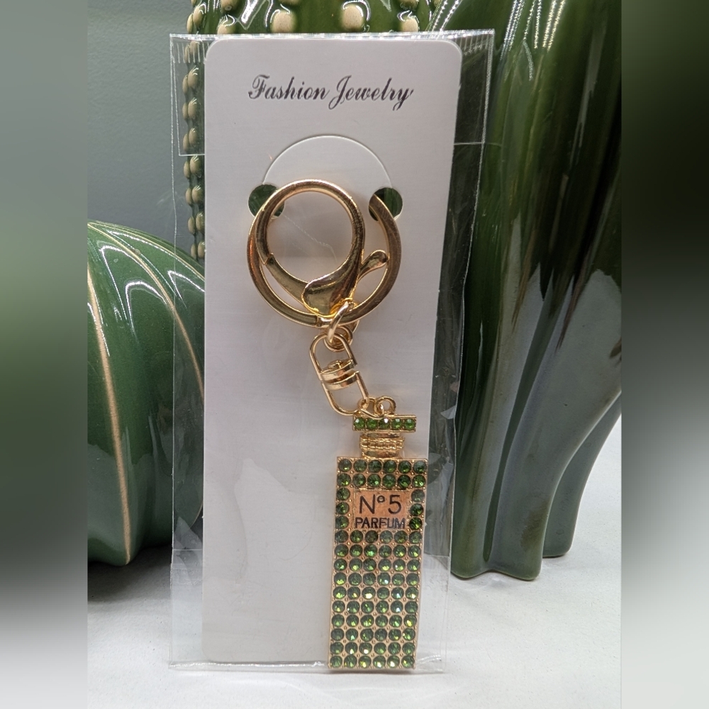 Elegant Gold and Green Keychain/Bag Charm